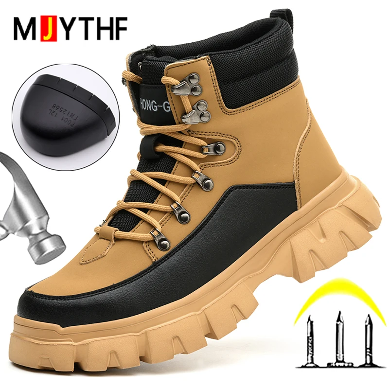 

Качественные защитные ботинки, рабочая обувь, мужская противоударная обувь со стальным носком, неразрушимая обувь с защитой от проколов, нескользящая рабочая защитная обувь