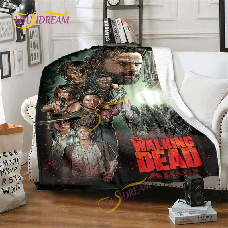 The Walking Dead Horror TV Series Flannel Blanket, Printed Sheets, Sofa Bed Cover, Siesta Casual Picnic Cover, High Quality