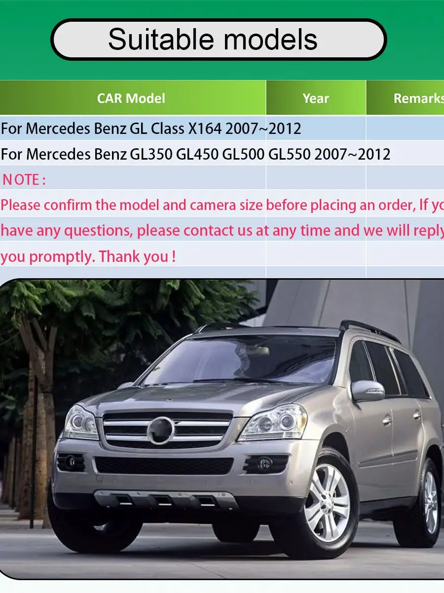 Kamera wsteczna AHD Mercedes Benz GL X164 2007 ~ 2012 GL350 GL450 GL500 GL550 HD noktowizor 1080P 170 stopni rybie oko kamera — zdjęcie 2