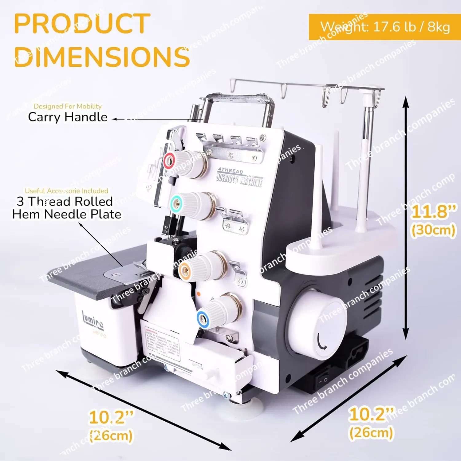 Imagem -02 - Máquina de Costura Semi-industrial Máquinas do Overlock Quadro Durável do Metal