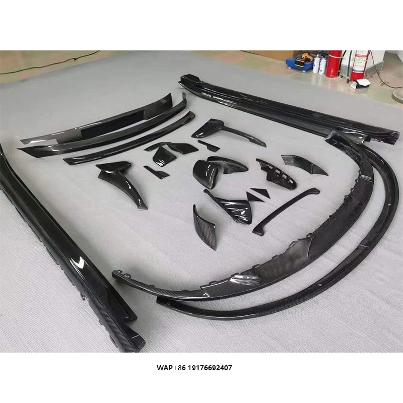 Runde Carbon Fiber Body Kit Front Lip Rear Diffuser Spoiler Side Skirts for Taycan Upgrade Techart Style High Quality