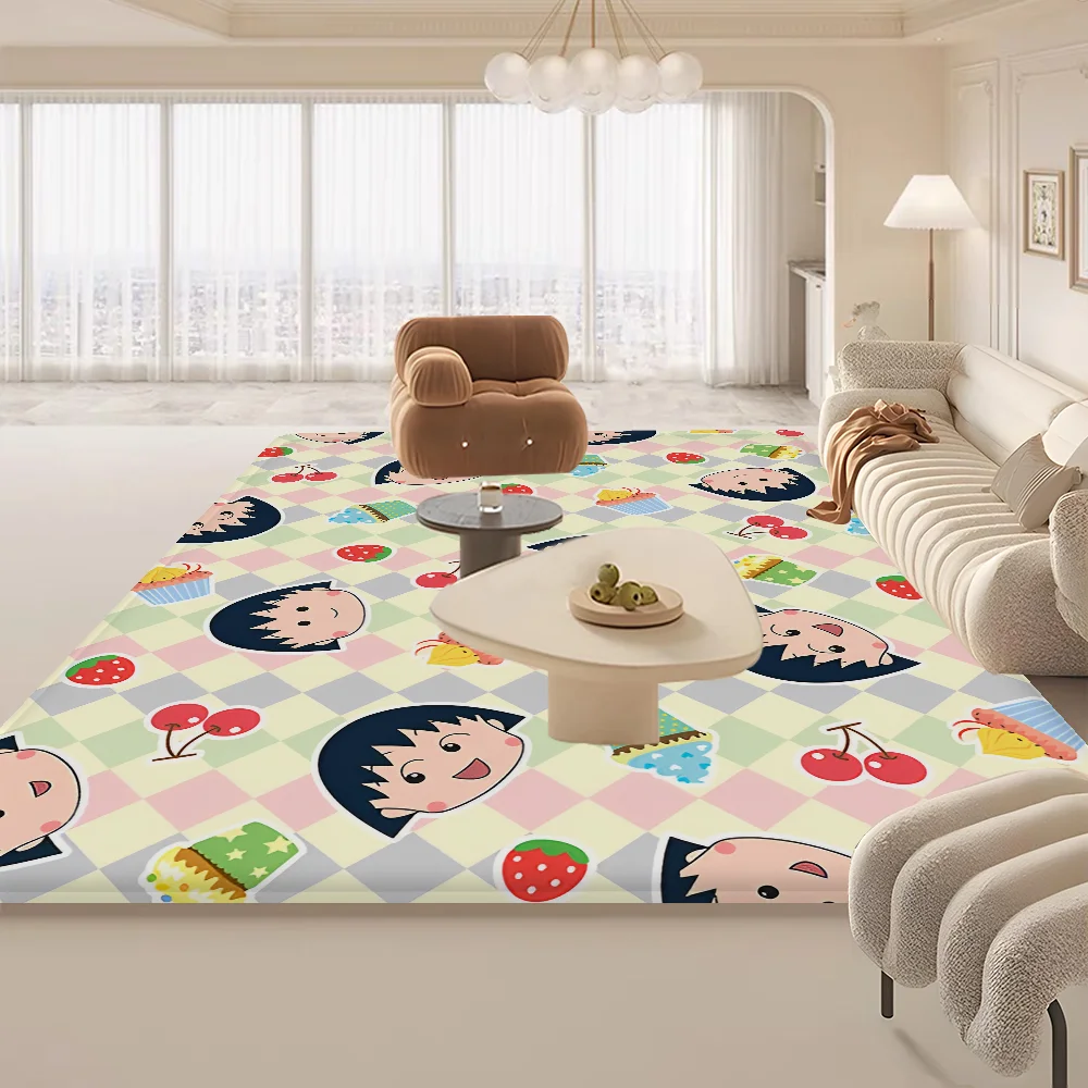 Chibi Maruko Chan Sakura Kyoko Cartoon Kitchen Mat Nordic Style Bedroom Living Room Doormat Home Balcony Anti-Slip Welcome Rug