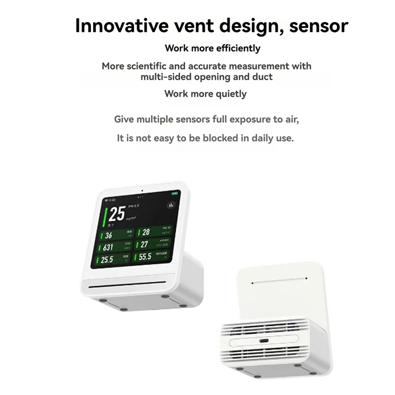 B50B-Air Monitor 2 Smart Home pantalla táctil Control temperatura humedad Sensor CO 2 PM2.5 Detector para la aplicación Mihome