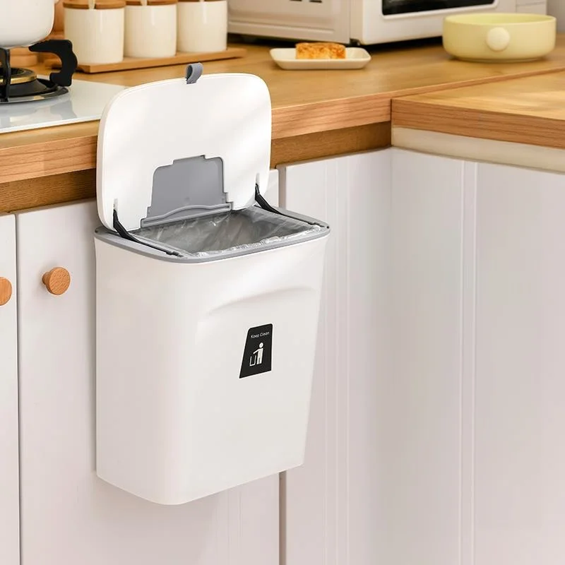 

Настенное мусорное ведро для кухни, большое, с крышкой, гигиеничное, для офиса, для дома, для бумаг, длинное цилиндрическое