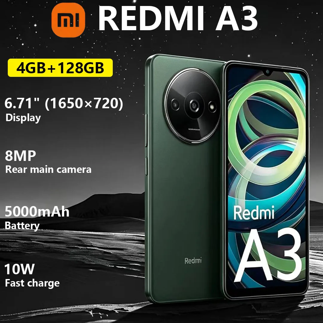 

Xiaomi Redmi A3 Cost-effective Mobile Phone Dual Camera 6.71-inch Display 5000mAh Long-lasting Battery 4G Dual-SIM Smartphone