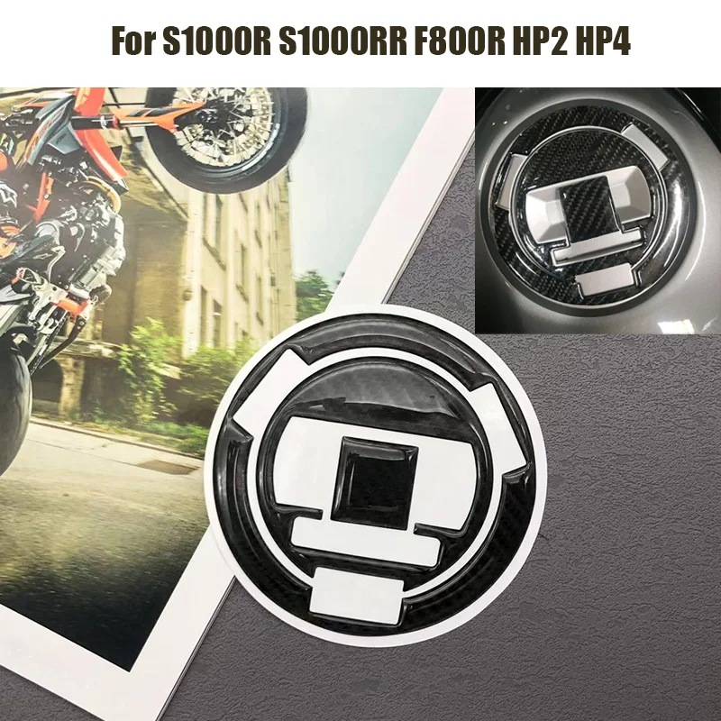 Motorcycle Fuel Tank Pad Oil Cap Cover Sticker Protector 3D Carbon Fiber Decal For Bmw S1000R S1000RR HP4 HP2 F800 R F650R