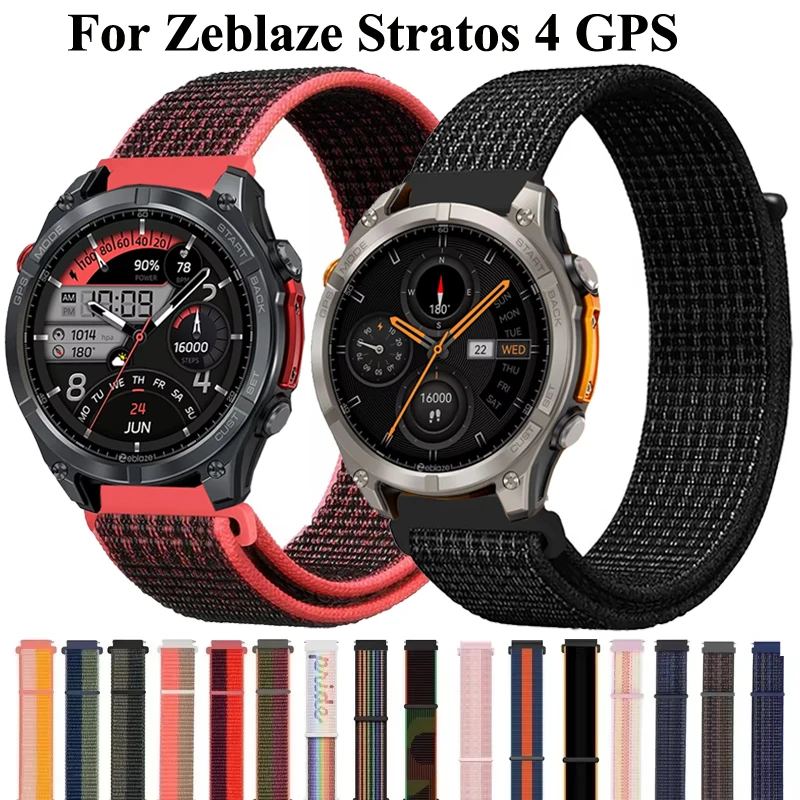 Nylon Strap for Zeblaze Vibe 7/Pro/Lite/stratos 4 3/Btalk/GTR 3 Pro/Ares 3 Pro Replace Bracelet Mi Watch 2 Pro S4 S1 22mm Correa