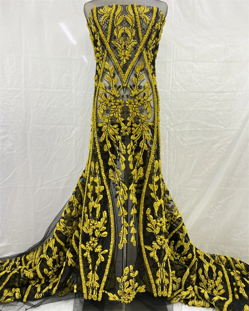 

Африканская кружевная ткань ручной работы, расшитая бисером кружевная ткань, Франция, блестки, нигерийская вышивка, свадебная сетчатая кружевная ткань для шитья