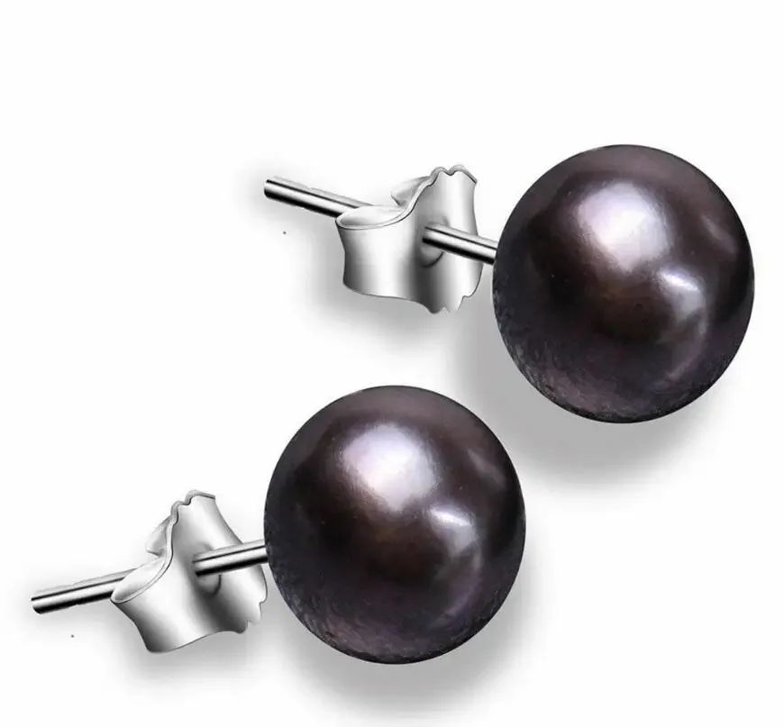 

Fashion jewelry HUGE Natural 12mm Tahitian genuine black peacock pearl earring AAA