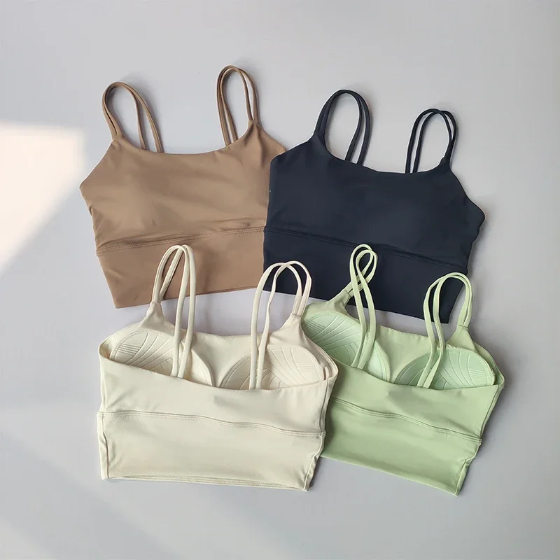 

Integrated sports bra with suspender, women's shock-absorbing gathering beauty vest style bra, running Pilates yoga suit