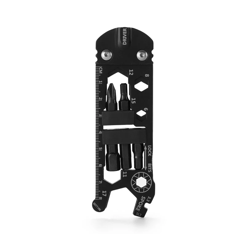 1pcs Outdoor Bicycle Activity Wrench Multifunctional Combination Tool Black Screwdriver Convenient And Practical Tool Set