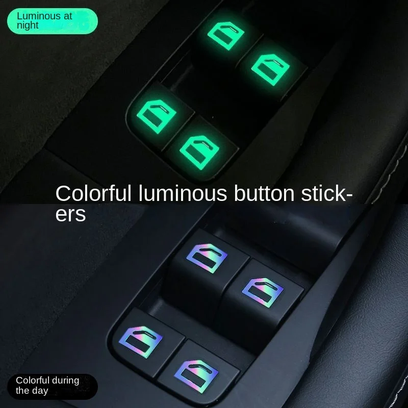 Auto general interior button sticker function switch button luminous prompt sticker door window glass lift car sticker Auto part