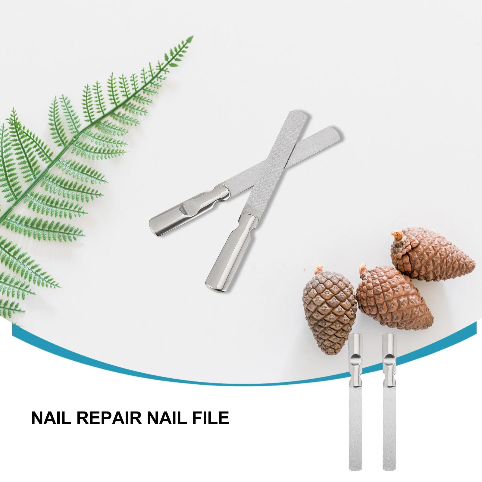 

2Pcs Glass Nail Files for Manicure Double Sided Toenail Fingernail Care Portable Smooth Surface Trimmer Repair Tool