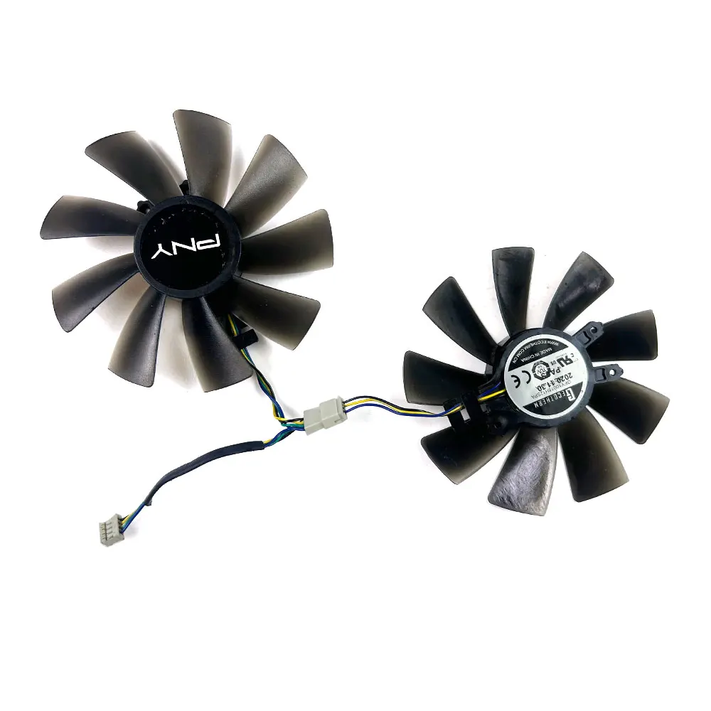 Pair of Replacement Cooling Fans For PNY GeForce RTX 3070 UPRISING Dual Fan Graphics Card - 9-Blade 100mm 4-Pin PWM ECOTHERM GFY