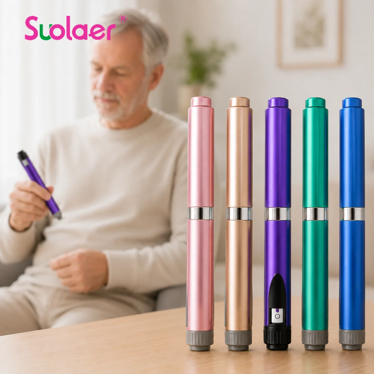 Reusable Metal Insulin Injection Pen,60 Unit Insulin Pen Injector, Compatible with 3ml Cartridges,Dose Control Injection Pens