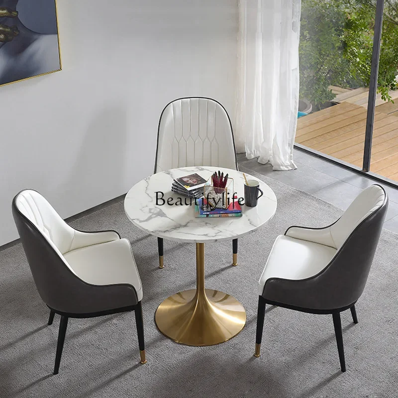

*Commercial Reception Leisure Office Negotiation Table Nordic Slate Round Table Household Marble