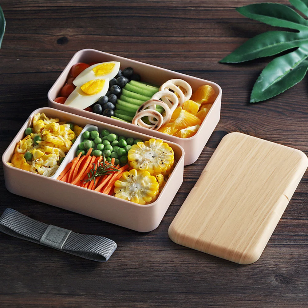 

Double Layer 1.2L Nordic Plastic Premium Food Safe Lunch Container Portable for Office School Picnic Students Worker