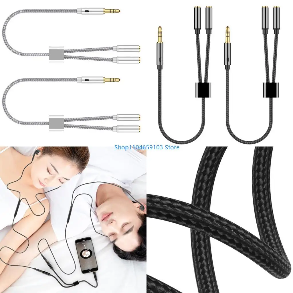 

2pcs 3.5mm Male to Double Female Audios Cable Headphone Splitter for High Fidelitys Sound Sharing in Music and Movies