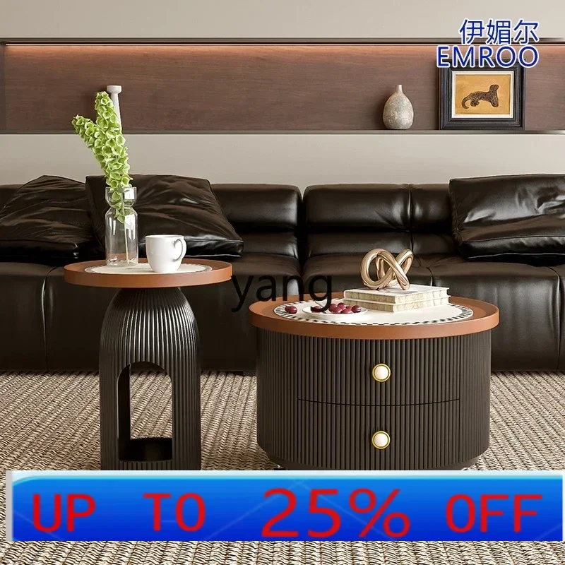 

LTT home living room small apartment design high-end retro round tea table