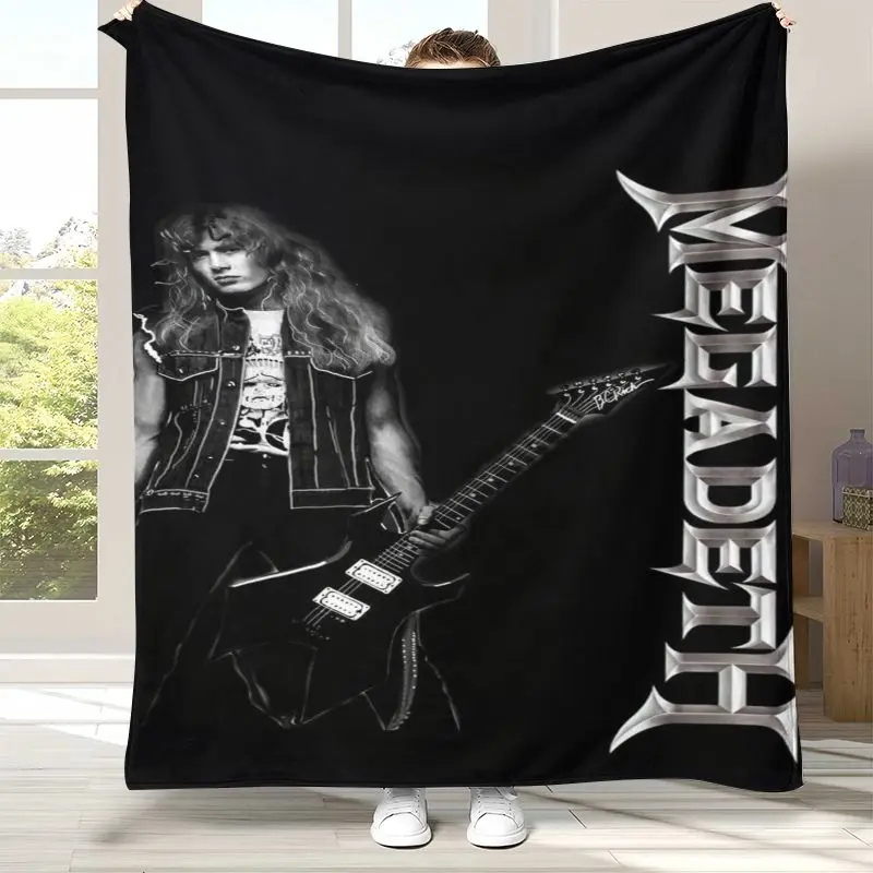 Sign M-Megadeth Heavy Metal Band Soft Flannel Throw Blanket,Cozy Warm Blanket for Bed,Sofa,Living Room,Picnic,Home Decor,Gift