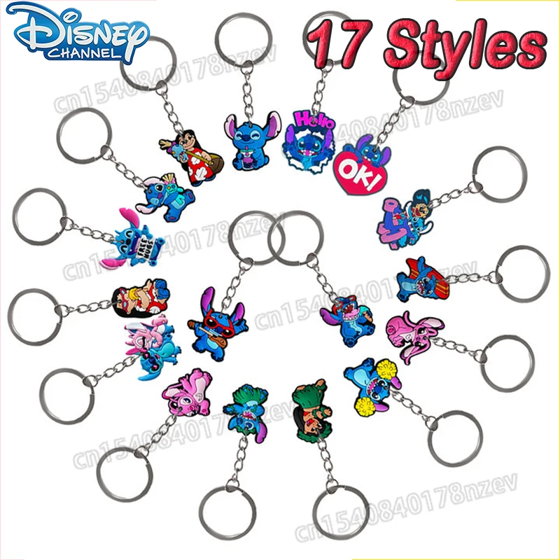 

New Disney Stitch Keychain Cartoon Cute Lilo & Stitch Backpack Pendant Decoration Kawaii Pvc Key Ring for Kids Toys Accessories