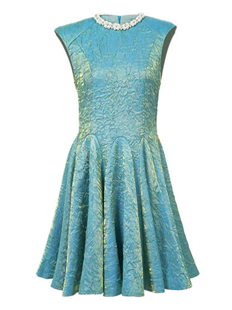 الملابس النسائية الفرنسية Kawaii فستان حفلة عيد ميلاد الحلو الماس اللؤلؤ الذهب مشرق مطوي الكرة ثوب أنثى تاريخ نادي Vestidos