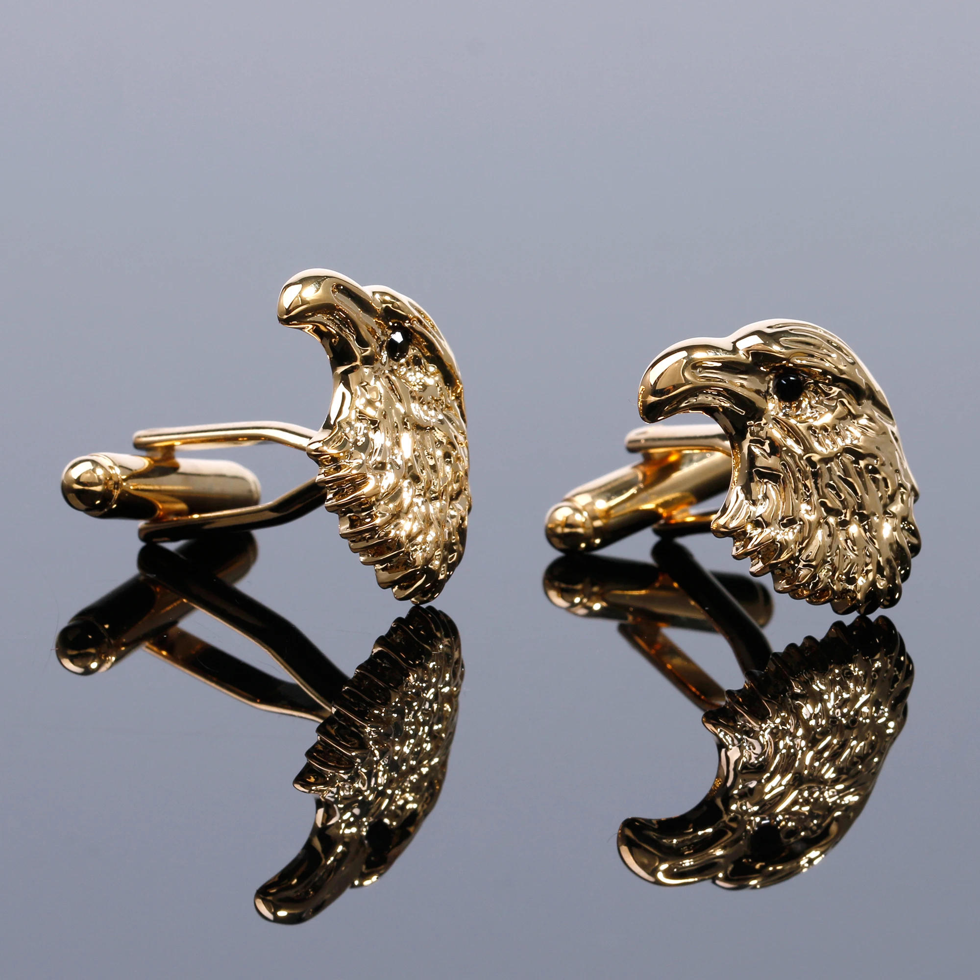 

Cufflinks for Men TOMYE XK21S014 Luxury Black Crystal Eagle Head Design Copper Button Dress Shirt Cuff Links Jewelry