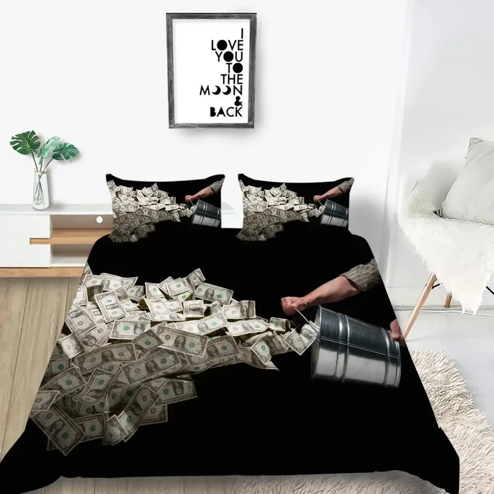 

Money Duvet Cover Microfiber Dollar Bills Of United States Federal Reserve With The Portrait Of Ben Franklin Queen Bedding Set