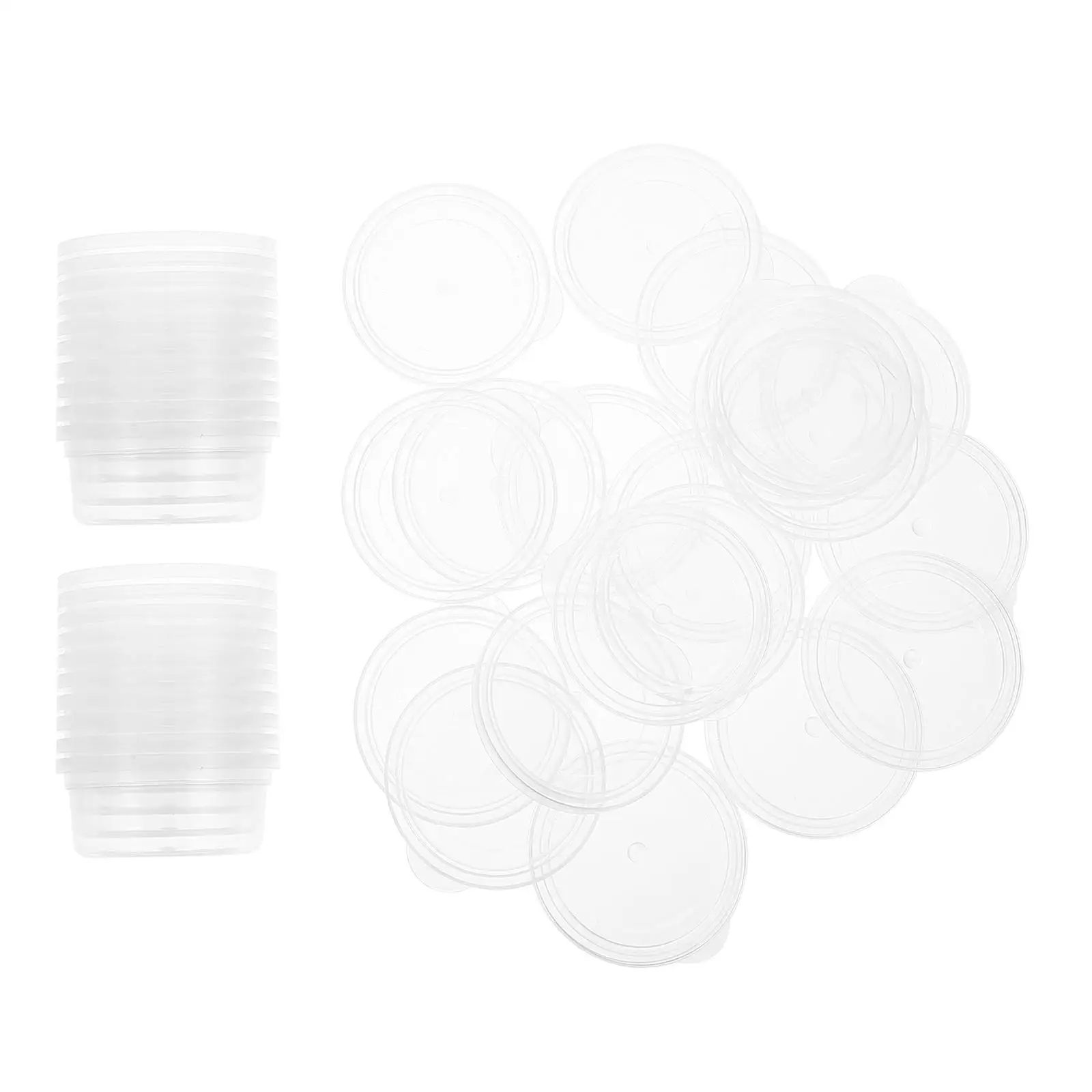 

20 Pcs Mini Storage Boxes Transparent Containers Sealed Design Durable PP Material Craft Supply Organization Round Boxes Small