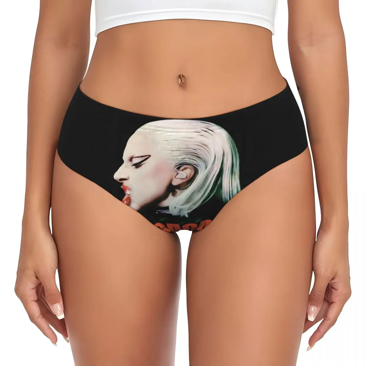 Custom Lady Gaga Mayhem Music Singer Brief Panties Womens Breathable Underwear Valentine's Day Gift Underpants