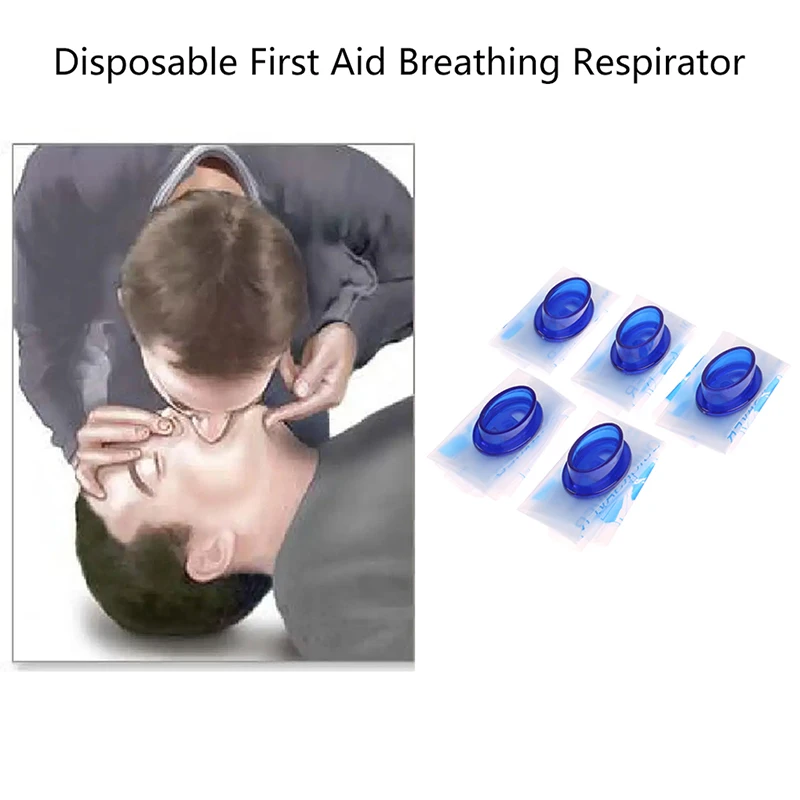 5Pcs Disposable First Aid Breathing Respirator CPR Face Shield Emergency Training Rescue Tools