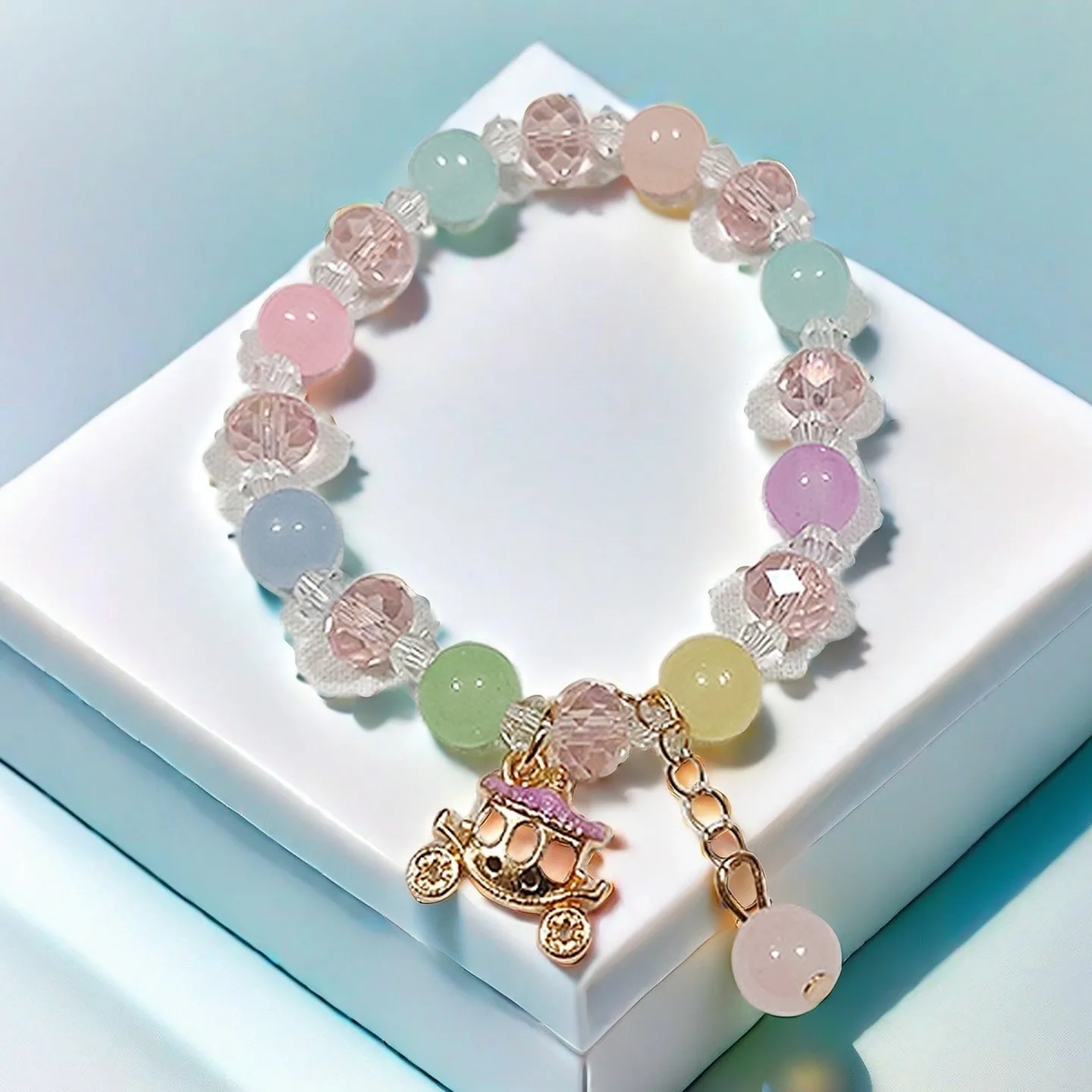 Candy Color Cute Princess Beaded Bracelet For Women Girls Sweet High-End Versatile Fashion Jewelry Gift