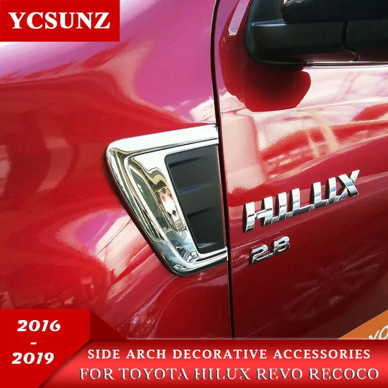 ABS Chrome Accessories Decorative Trim Arch Hood For Toyota Hilux Revo Rocco 2016 2017 2018 2019 2020 2021 hilux 4x4 4x2 SR5