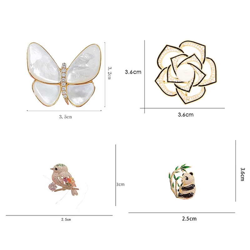 Elegant Pearl Crystal Butterfly Wreath Brooch Fashion Temperament Jewelry Suit Clothing Coat Safety Pins