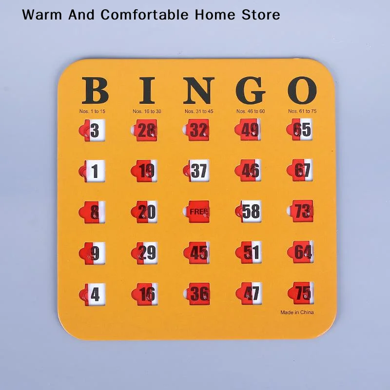 5pcs Bingo Game Card Easy-Read With Sliding Windows Reusable Logical Thinking Ability Game Bingo Board Game Party Gift For Adult