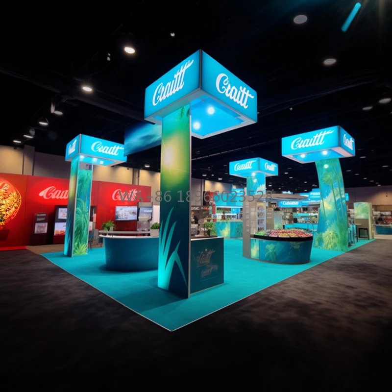 Edge Lit Aluminium Modular Exhibition Display System Vendor Big Exhibition Booth Free Standing Backlit