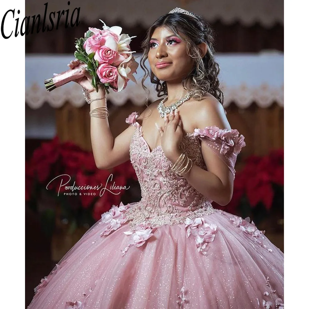 Mexican Vestido De 15 Anos Pink  Charro Quinceanera Dresses with Cloak Lace Applqiued Corset Sweet 16 Dress Abiti Da Cerimonia