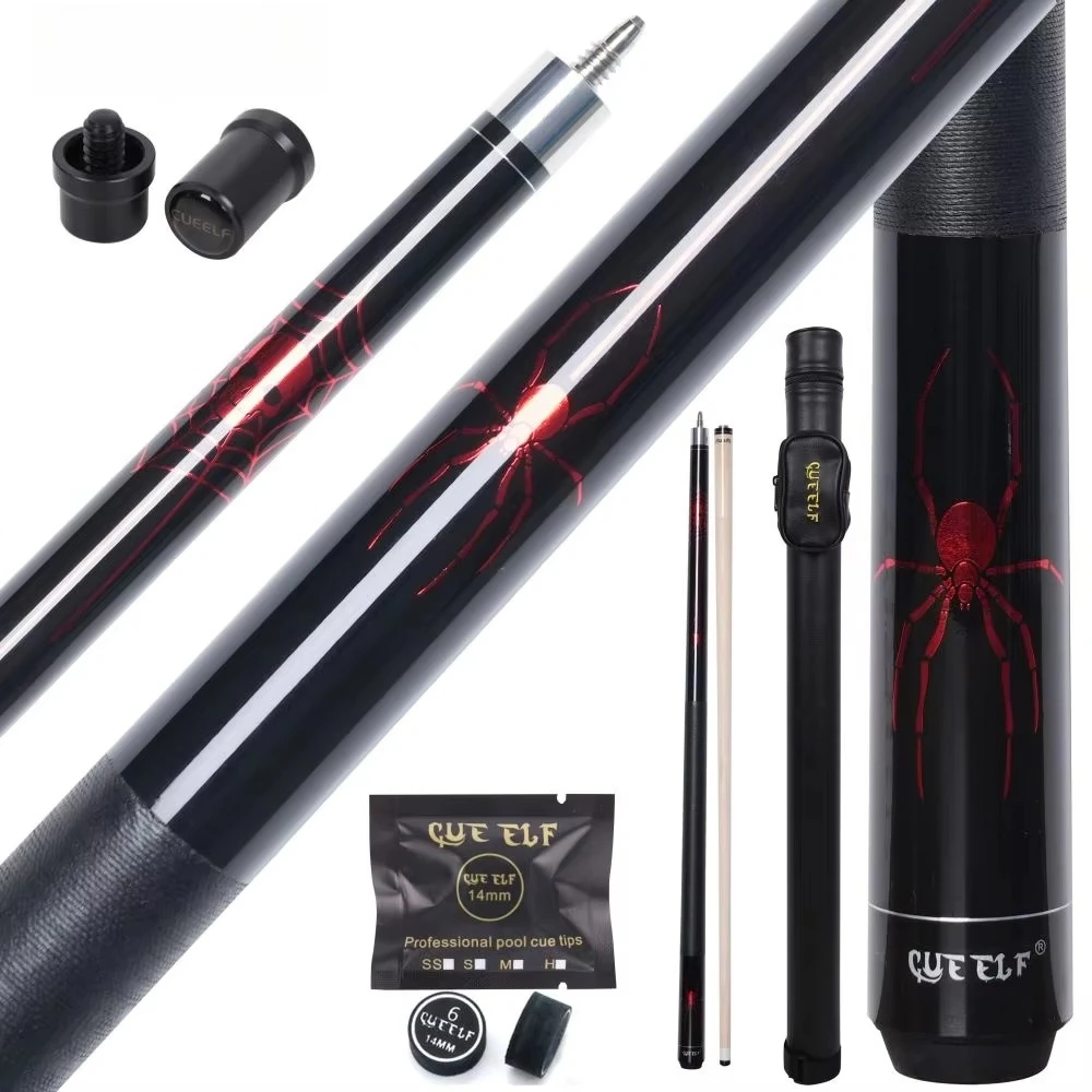 

12.9mm Hard Maple Shaft Snooker/Billiard Cue Stick Smooth Linen Wrap with Nine Ball Arm and Tip for Pool