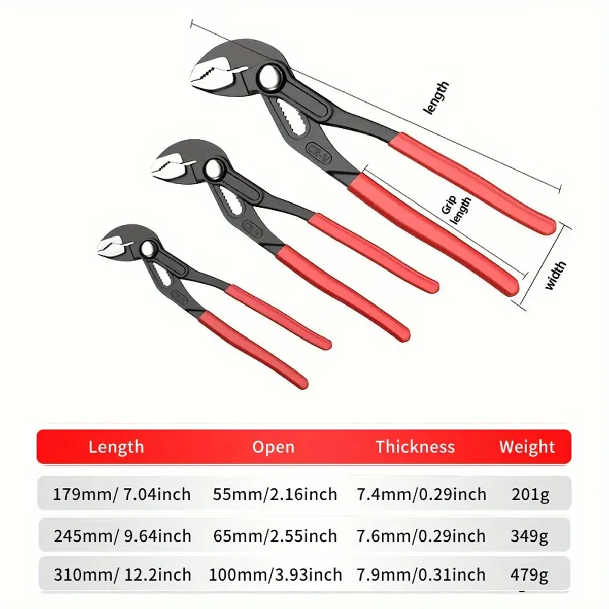 Quick-Adjust Pliers, Pipe Pliers, Multi-Function Faucet, Large Opening Universal Wrench, Hawkbill Pliers, Plumbing Pipe Pliers
