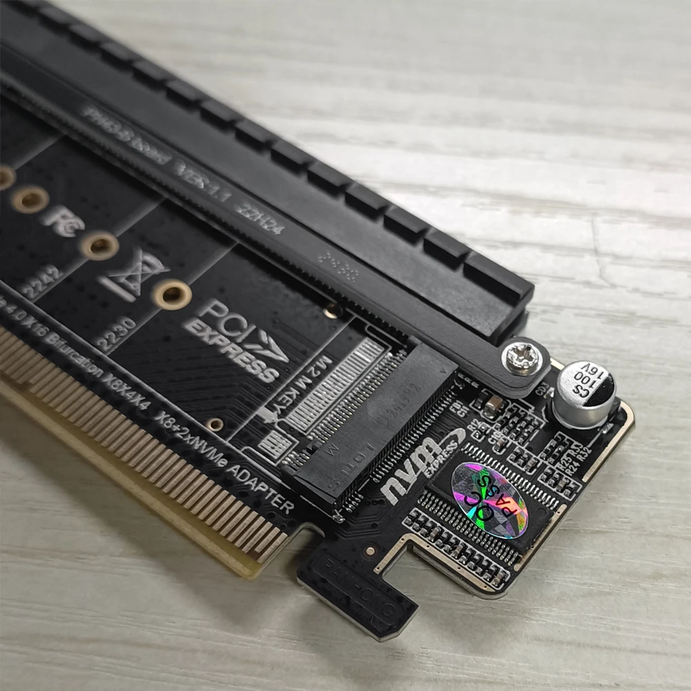 PCIe X16 Naar X8+X4+X4 Splitterkaart Adapter PCIE4.0 M.2 PCIE Adapter M.2 NVMEx2 Ingangspoorten Ondersteuning 2280/2260/2242/2230 SSD