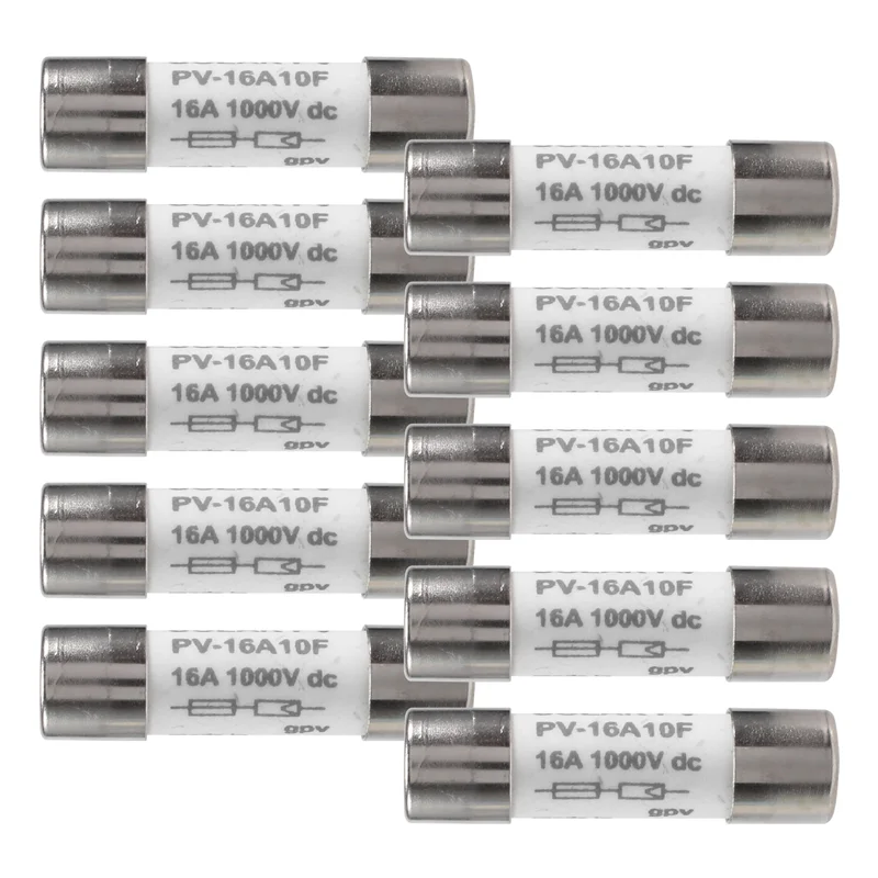 A29F-10 Pcs 1000 VDC Fusível Solar PV Fusível à Prova de Explosão Prata