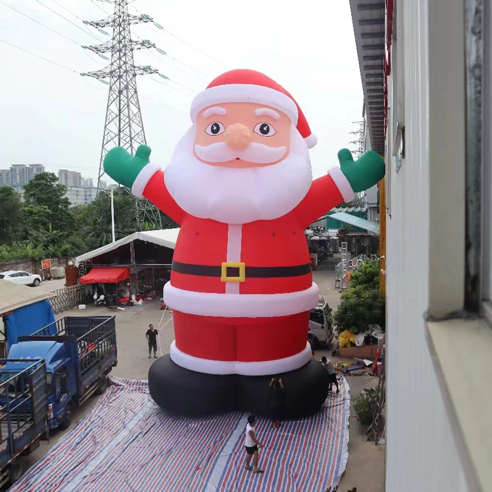 6/8/10m Giant Christmas Inflatable Santa Claus with Blower LED lighted Christmas Decorations Outdoor Yard Lawn Christmas Party