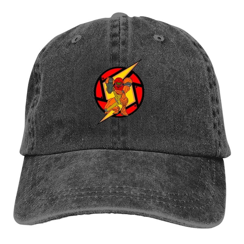 

Summer Cap Sun Visor Samus Hip Hop Caps Super Metroid Game Cowboy Hat Peaked Hats