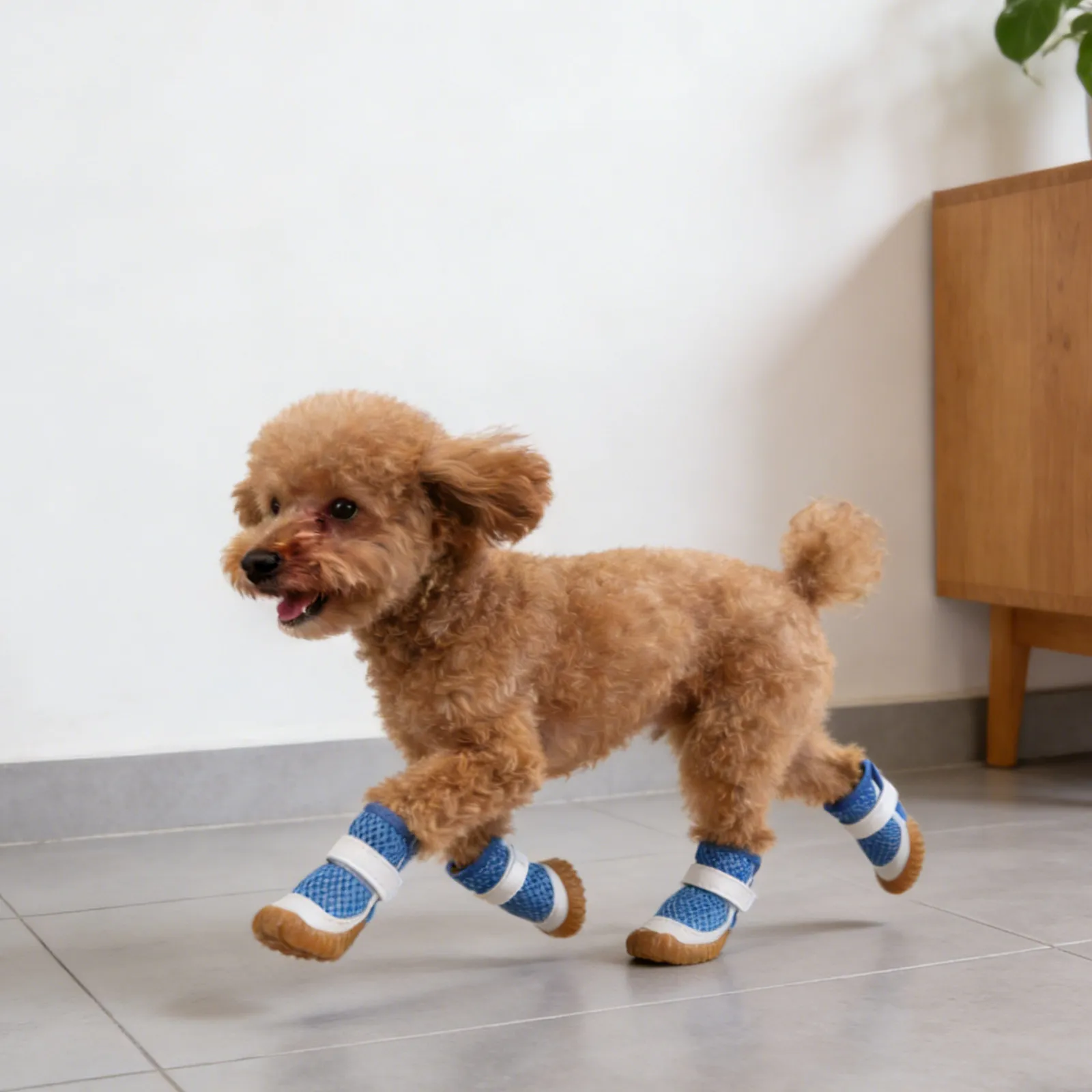 

Комплект из 4 дышащих сетчатых ботинок для маленьких собак с нескользящей подошвой для прогулок, бега и походов