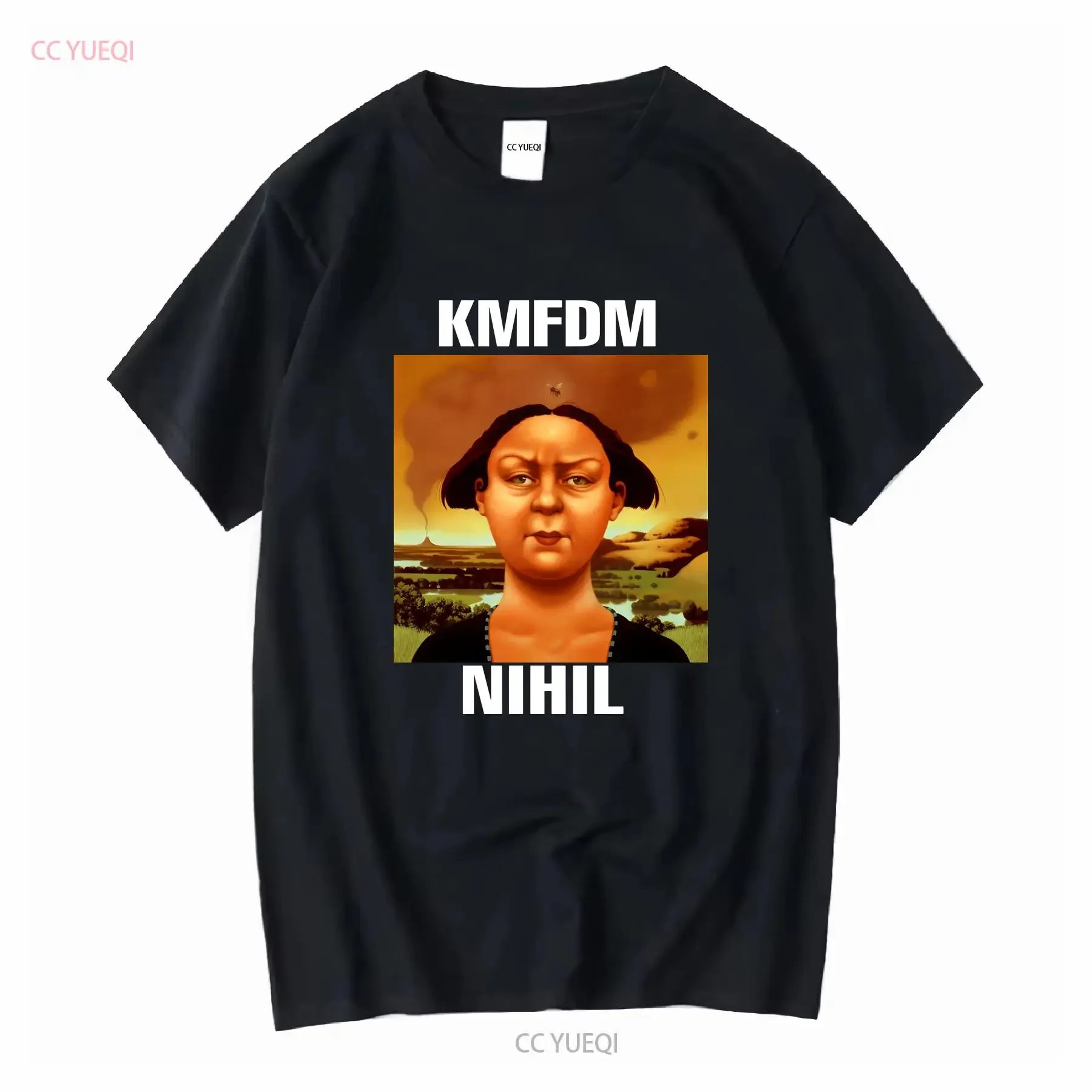 Vintage KMFDM Records NIHIL Band T Shirt Adult Size Medium M Anvil Black Metal long or short sleeves vintage Washed Soft Unisex