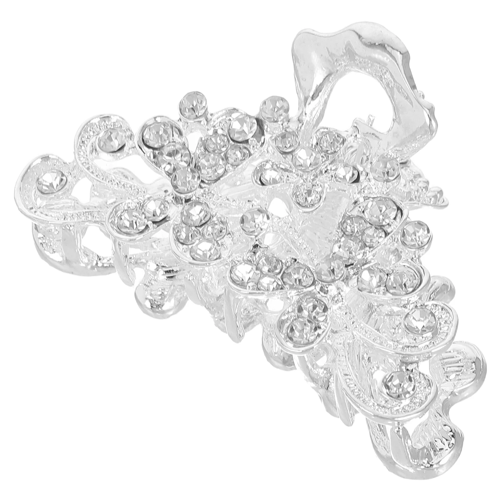 

Rhinestone Hair Claw Clips Crystal Flower Barrettes Silver Mini Diamond Sparkly Bridal Wedding Bridesmaid Jeweled Hair
