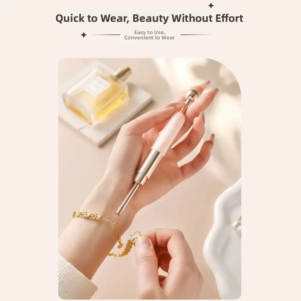 Anti-Slip Secure Grip Jewelry Wearing Tool Compact Design Double-ended Tool Jewelry Fastener Assistance Skin Friendly Materials