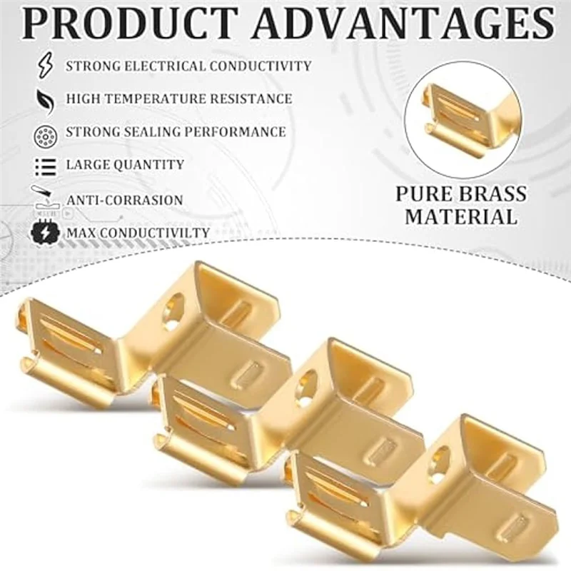 

50 шт. лопаточные разъемы для быстрого отключения, электрический 3-контактный адаптер, 1/4 дюйма, 2 штекера и 1 гнездо
