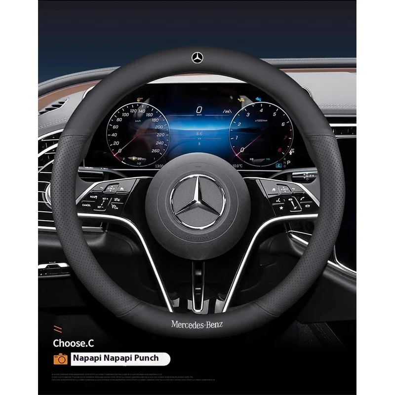 

Car Ventilate Suede Steering Wheel Cover Mercedes Benz A B C E V R S Class CLA CLS ML GLA GLB GLC GLE GLK GLS SLK Sprinter Vito