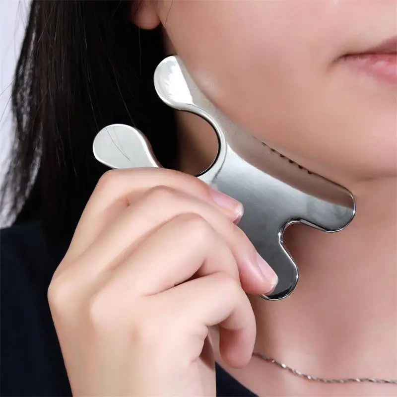 

1Pcs Stainless Steel Face Toothed Guasha Board Facial Lifting Beauty Fascia Deep Muscle Tissue Relaxation Massage Tool